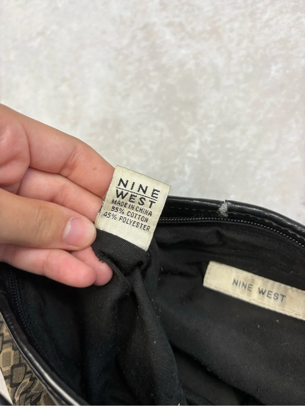 Y2K Nine West Brown & Black Square Baby Bag